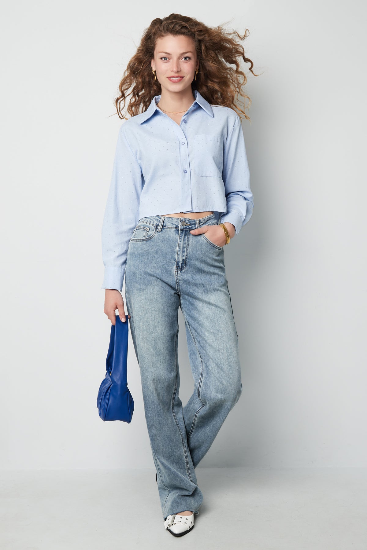 Cotton Vrouwen Korte Overhemd Classic Knopsluiting