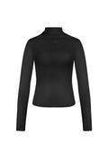 Polyester Vrouwen Lange Mouw Top Ribbel Hoge Kraag