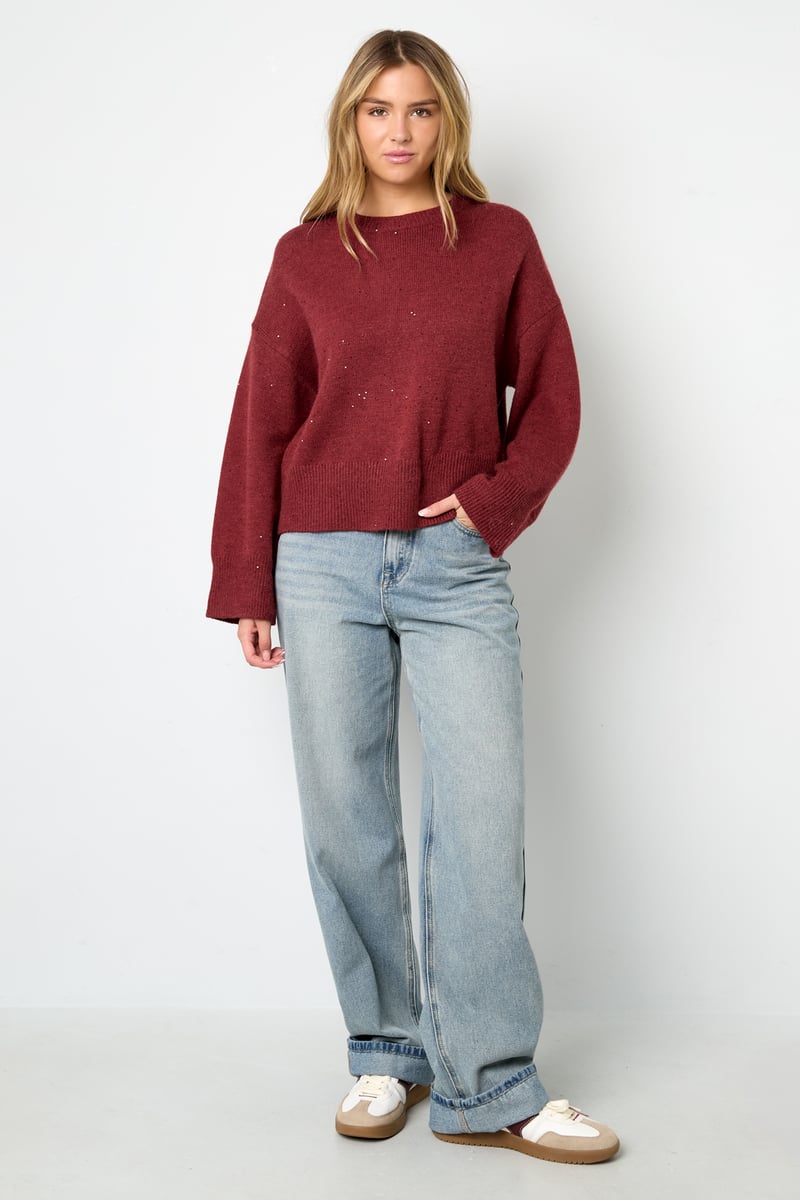 Glinsterende gebreide trui